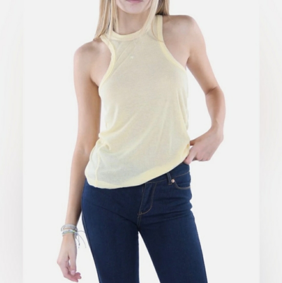 Free People Very Varsity Tank Top (Marigold), NWT - Picture 1 of 4